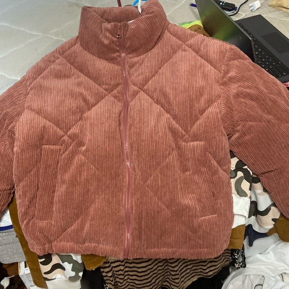 Dark(ish) pink puffer zip up - Picture 1 of 3